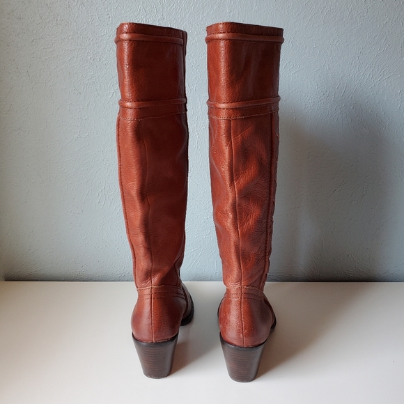 Vintage Fossil Brand 70's Style Boho Genuine Leather Boots Western Festival 8 - Picture 11 of 13